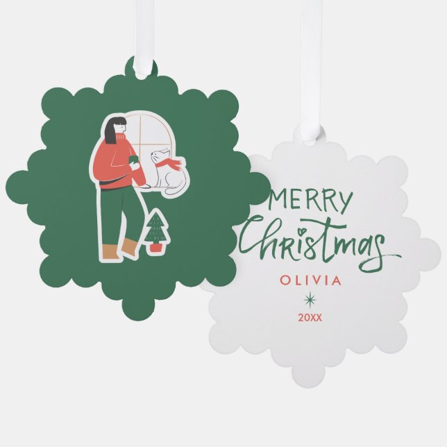 Ornements de Noël personnalisés - Vacances (Recto/Verso)