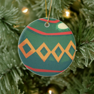 Ornements de Noël Rouges et Verts Rétro