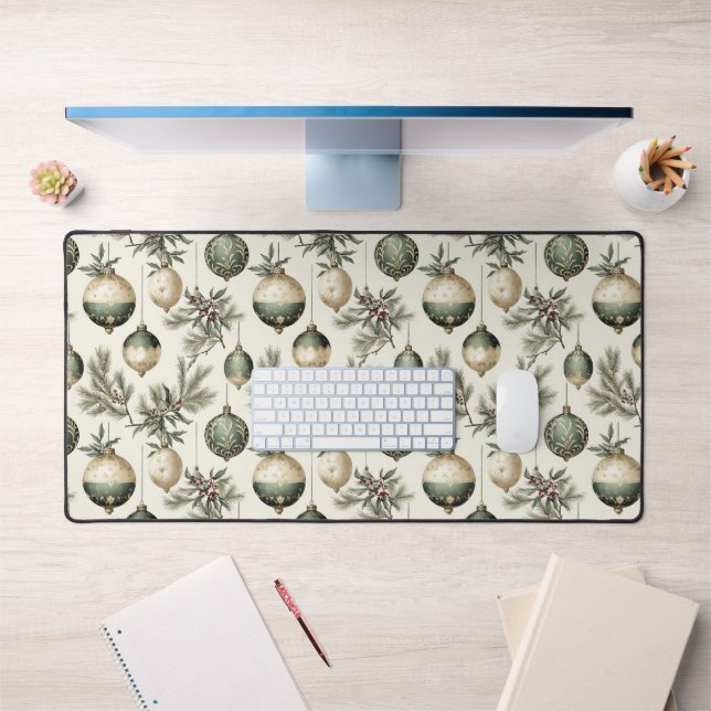 Ornements de Noël Sage Green et Gold (Bureau 1)