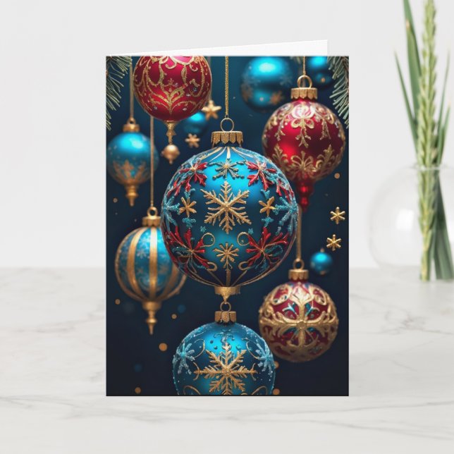 Ornements de sapin de Noël Carte de Noël (Devant)
