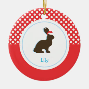 Ornements de vacances du lapin de Noël