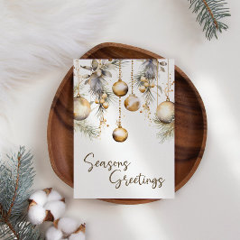 Ornements d'or White Holly carte de Noël d'affaire