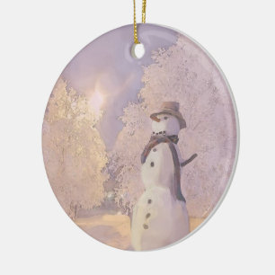 Ornements en céramique de bonhomme de neige de