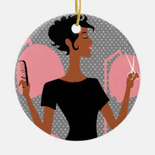 Ornements en céramique de Noël de coiffeur