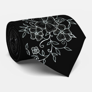 Ornements floraux Cravate noir