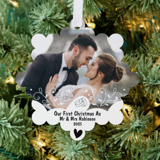 ornements mariés mariés pour la première fois noël