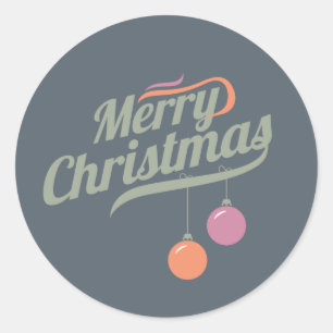 Ornements orange et Roses Joyeux Stickers de Noël