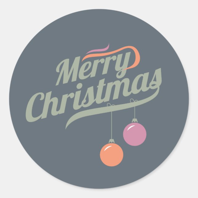 Ornements orange et Roses Joyeux Stickers de Noël (Devant)