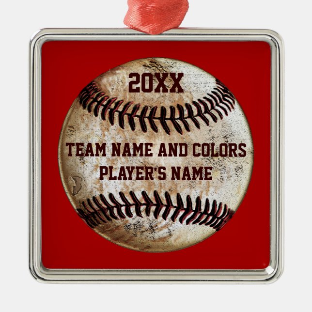 Ornements Personnalisés De Baseball, Vos Couleurs, (Devant)
