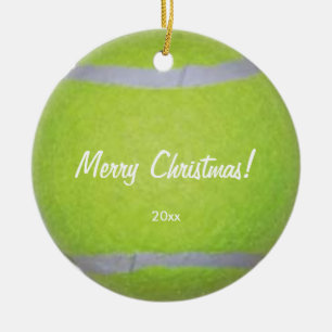 Ornements personnalisés de Noël de balle de tennis