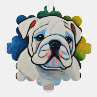 Ornements toute l'année chiot de taureau blanc
