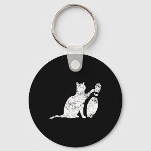 Ornery Alley Cat Tipping Bowling Pin Funny Team Gi Schlüsselanhänger