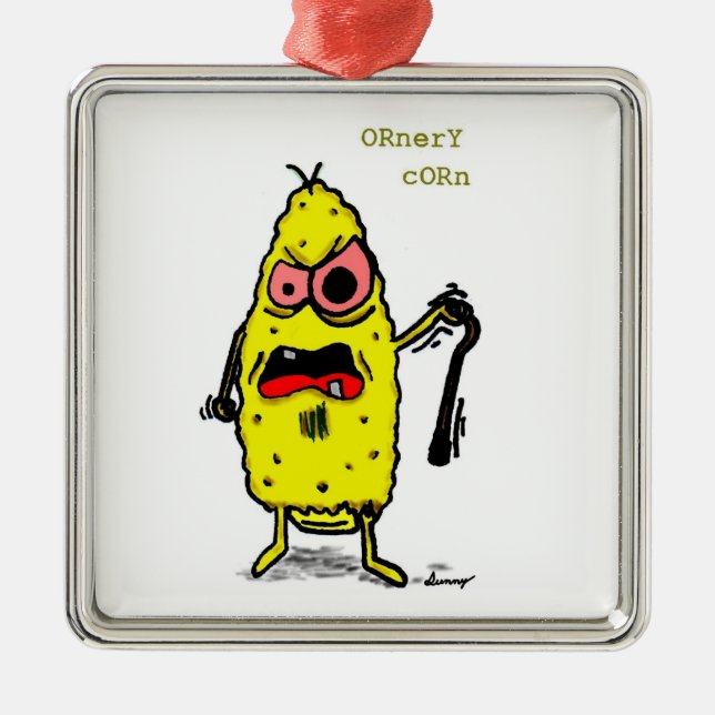 Ornery Corn Ornament Aus Metall (Vorne)