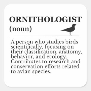 Ornithologe Definition - Vogelkunde (Birdwatchin Quadratischer Aufkleber
