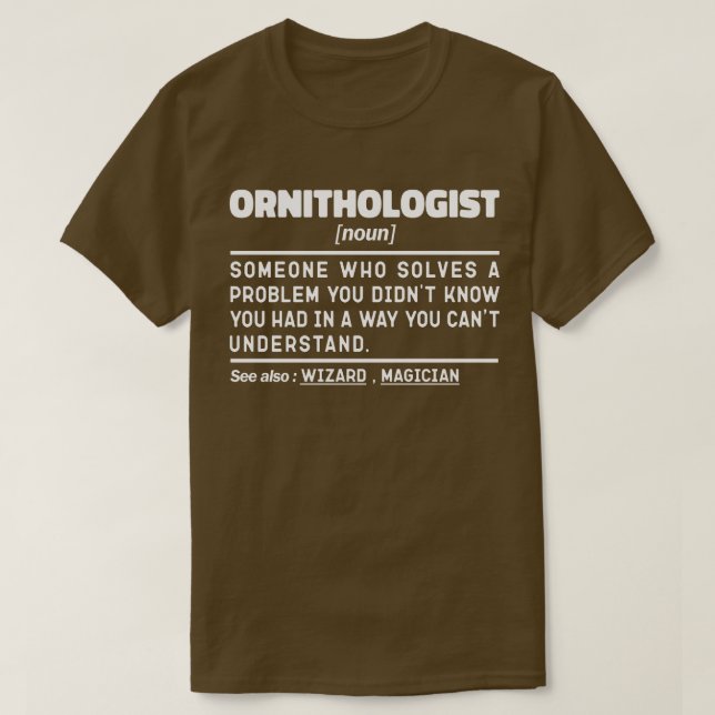 Ornithologe Noun Definition Vogelbeobachtung Cool T-Shirt (Design vorne)