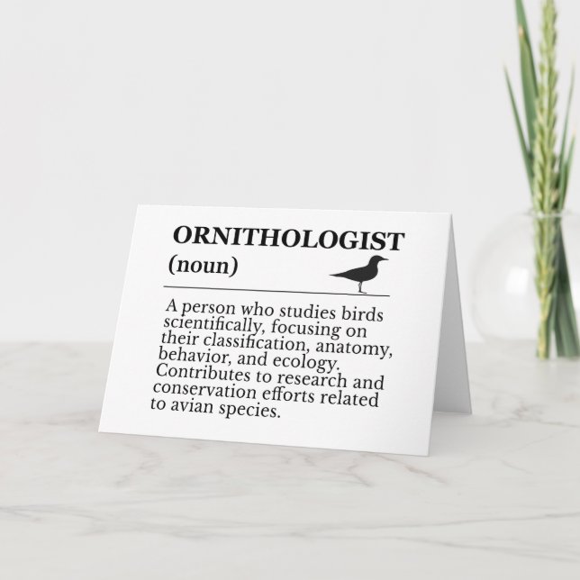 Ornithologist Definition - Vogelkunde (Birdwatchin Dankeskarte (Vorderseite)
