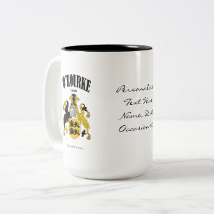 O'Rourke Familienwappen, Übersetzung und Bedeutun Zweifarbige Tasse