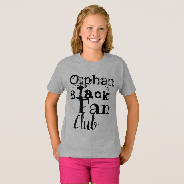 Orphan Black Fan Club, gemischte Schriftart T-Shirt (Vorne ganz)