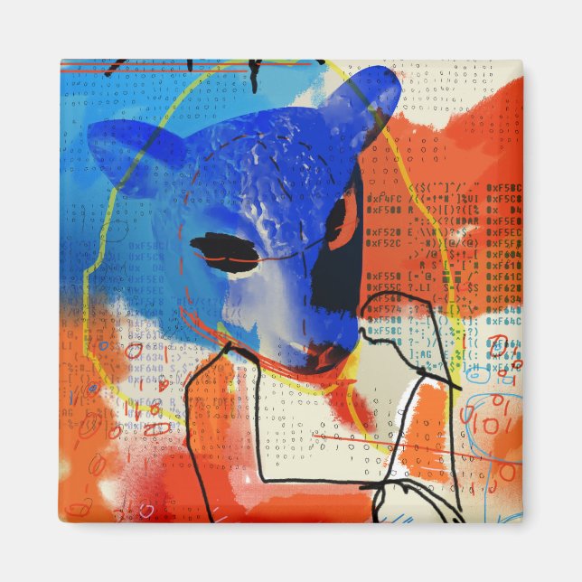 Orphan Black | MK - Silhouette der Schafsmaske Magnet (Vorne)