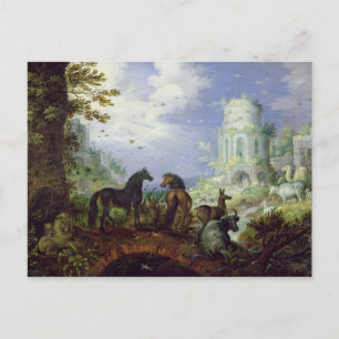 Orpheus bezaubernd die Tiere, 1626 Postkarte
