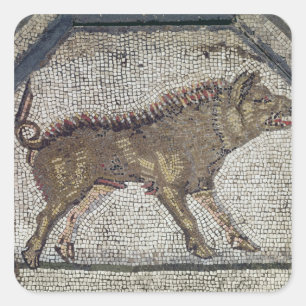 Orpheus bezaubert die Tiere Quadratischer Aufkleber