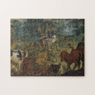 Orpheus, der die Tiere (Öl, bezaubert auf Platte)