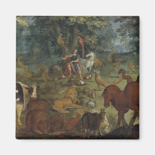 Orpheus, der die Tiere (Öl, bezaubert auf Platte) Magnet