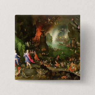 Orpheus mit einer Harfe, die zu Pluto spielt Button