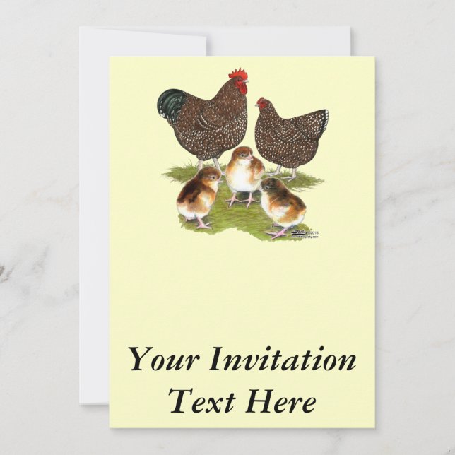 Orpington Jubilee Chicken Family Einladung (Vorderseite)