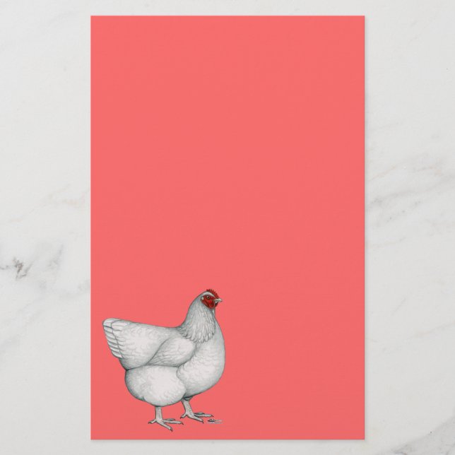 Orpington White Hen Briefpapier (Vorderseite)