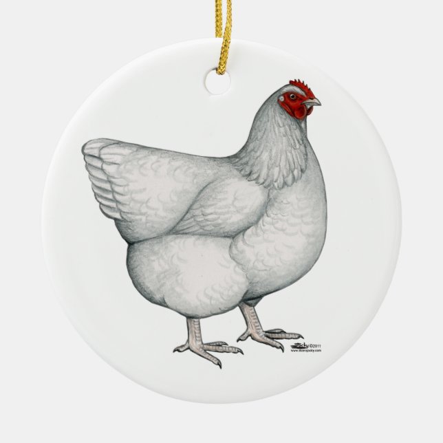 Orpington White Hen Keramikornament (Vorne)