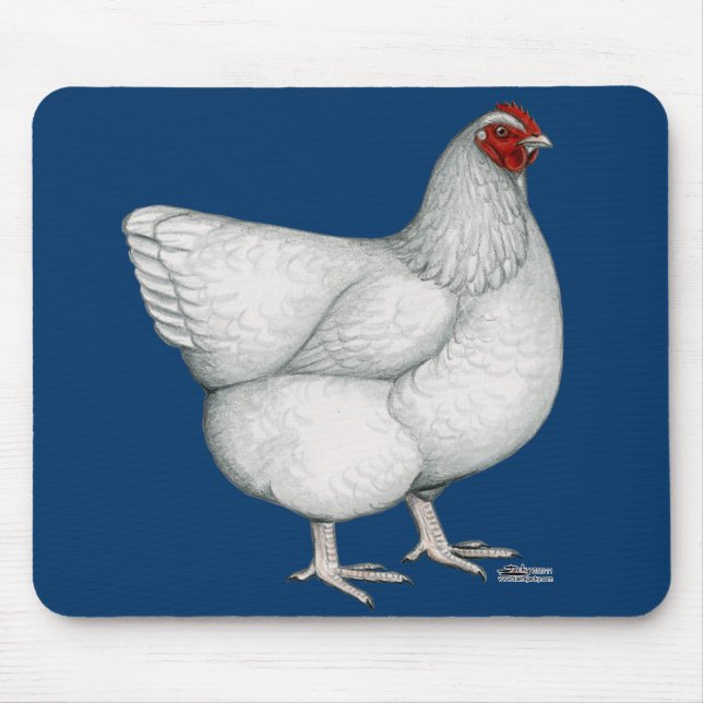 Orpington White Hen Mousepad (Vorne)