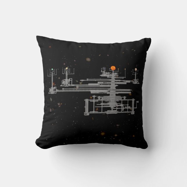 Orrery-planetarischer Erdmond und -planeten im Kissen (Vorderseite)