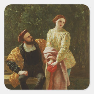 Orsino und Viola Quadratischer Aufkleber