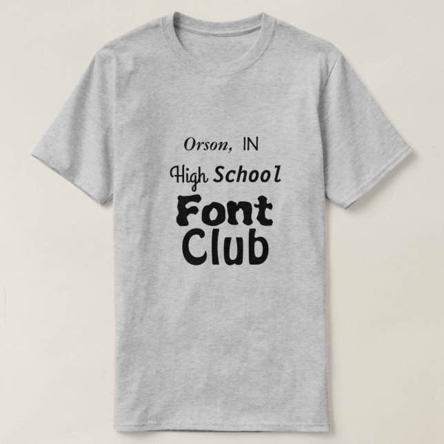 Orson, im Highschool Schriftart-Verein T-Shirt (Design vorne)