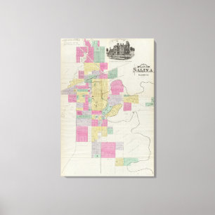 Ort der Stadt Salina, Kansas Leinwanddruck