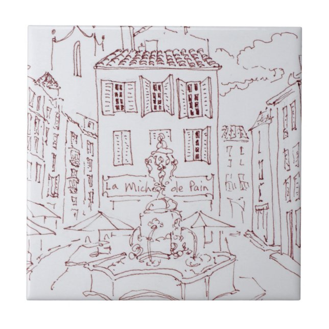 Ort des Tanneurs| Aix en Provence, Frankreich Fliese (Vorderseite)