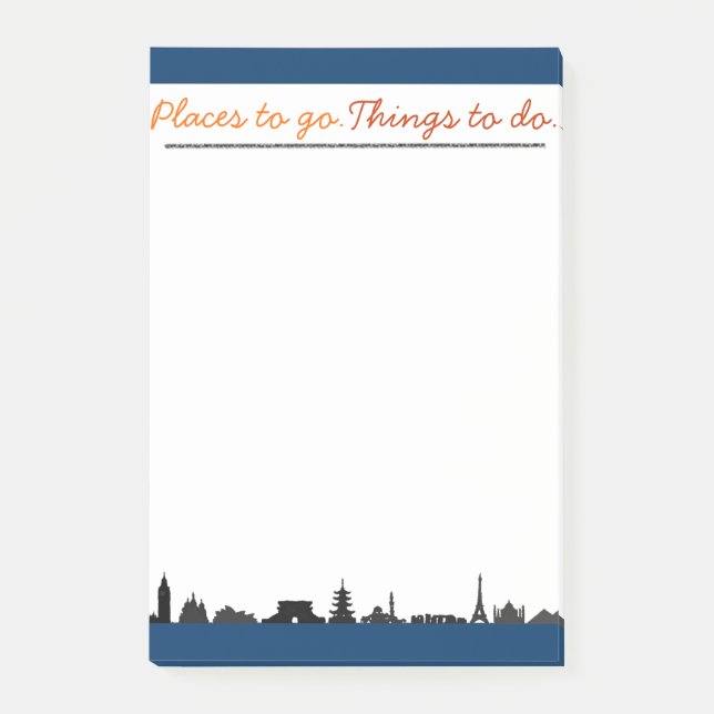 Orte zu gehen, Dinge zu tun, große Post-it Post-it Klebezettel (Vorderseite)