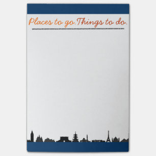Orte zu gehen, Dinge zu tun, große Post-it Post-it Klebezettel