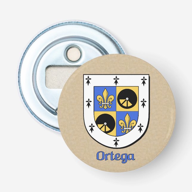 Ortega Heraldic Arms on Parchstyle Back Flaschenöffner (Vorderseite)