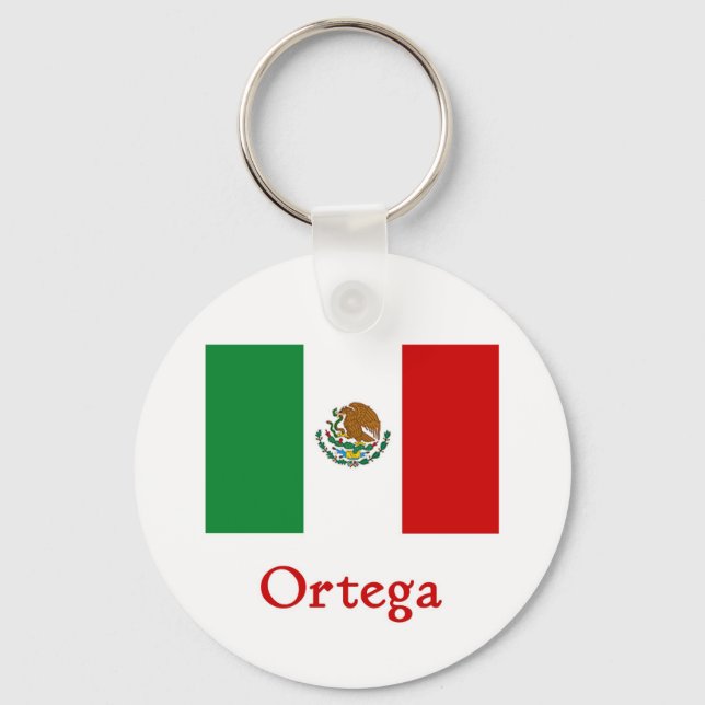 Ortega mexikanische Flagge Schlüsselanhänger (Vorderseite)