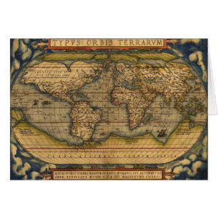 Ortelius 1570 Weltkarte: Antike Kartographie