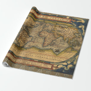 Ortelius 1570 Weltkarte: Antike Kartographie Geschenkpapier