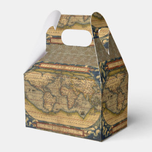 Ortelius 1570 Weltkarte: Antike Kartographie Geschenkschachtel
