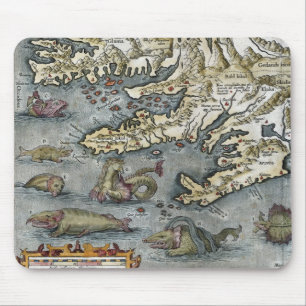 Ortelius Karten-Seeungeheuer Mousepad