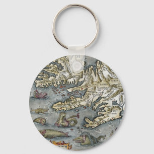 Ortelius Map Sea Monsters Schlüsselanhänger
