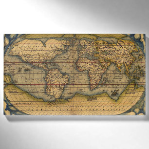 Ortelius Weltkarte 1570: Antike Kartographie Namenschild