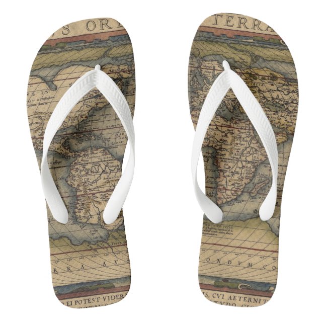 Ortelius Weltkarte 1570 Flip Flops (Fußbett)