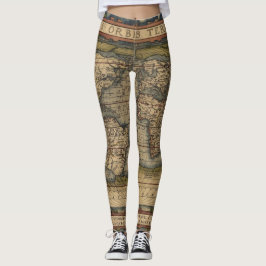Ortelius Weltkarte 1570 Leggings