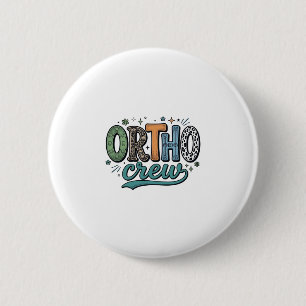 Ortho Crew Vintage Zahnärzteteam Vektor Design_1 Button